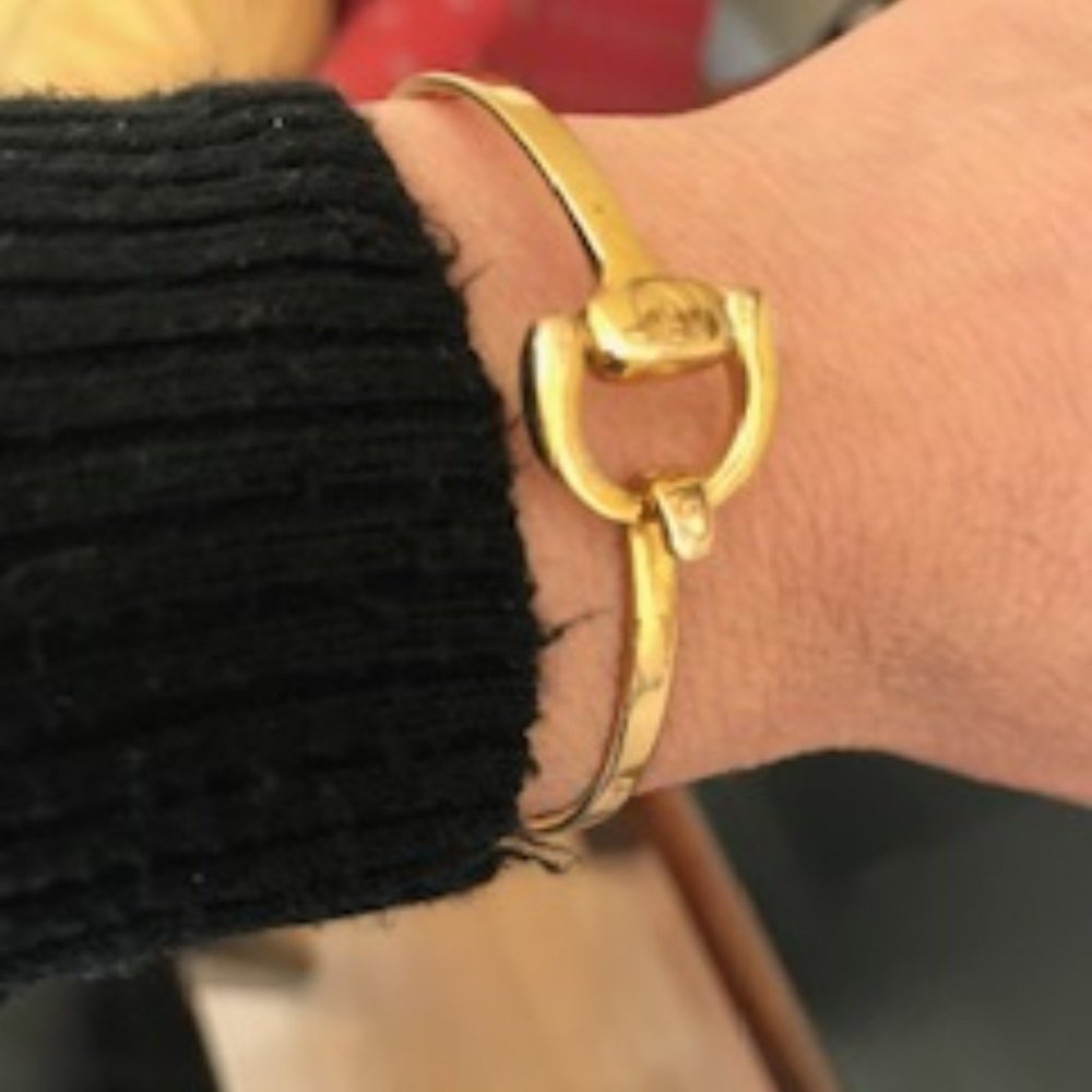 Sterling Silver 14K Gold Plated Cuff Bracelet - Picture 2 of 4